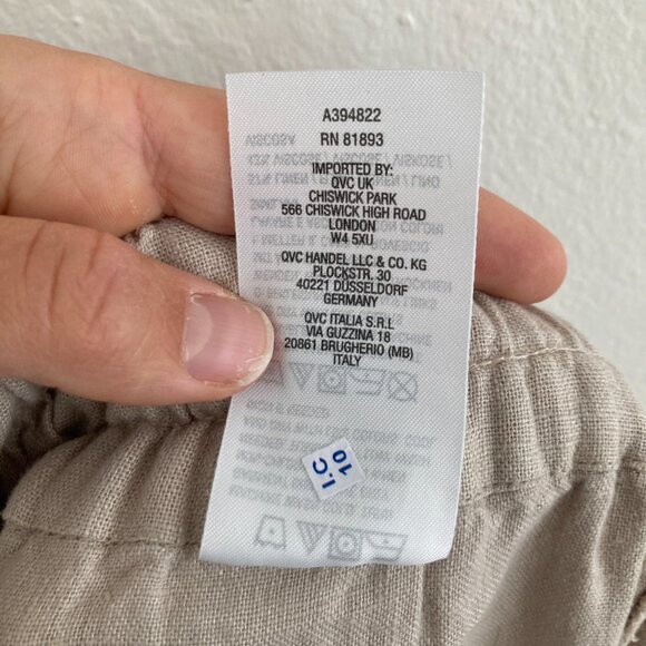 Naturals d&co Linen Blend Wide Leg Pull On Pants Flax Tan Beach Lagenlook MP - Picture 8 of 8